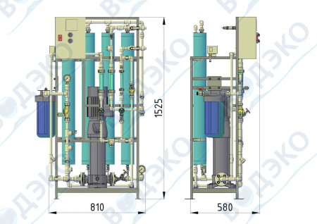 Установка обратного осмоса АКВАФЛОУ RO 40-1,0