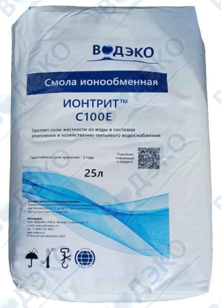 Катионит ИОНТРИТ С100E в мешке 25 л.