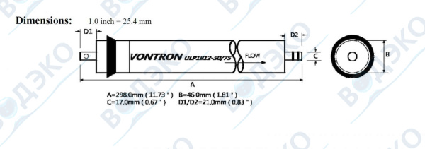 Мембрана обратноосмотическая Vontron ULP1812-75